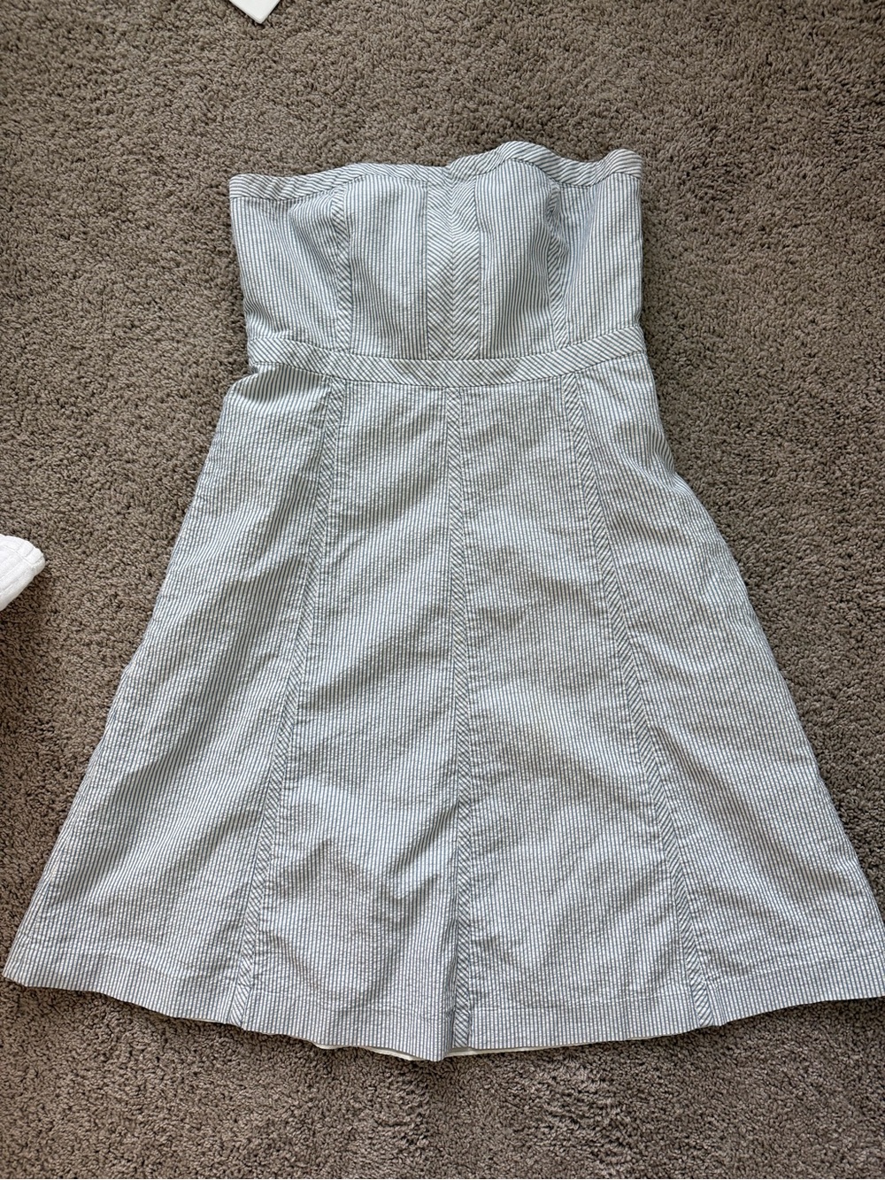 Banana Republic Strapless Dress in Light Blue and White
